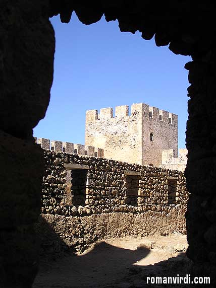 View from one of the corner towers inside Frangokastello Castle