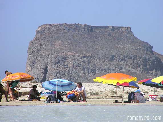Gramvousa Fort viewed from Balos Beach