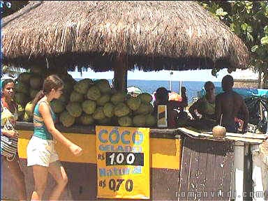 Coconut stand at Santa Maria beach