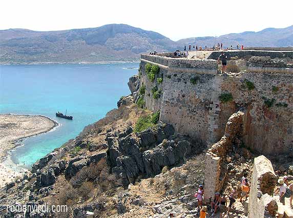 At the top of Gramvousa Fort