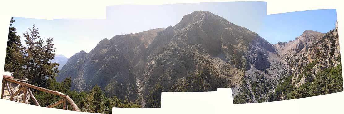 Panorama at the Starting Point of the Samaria Gorge Trek