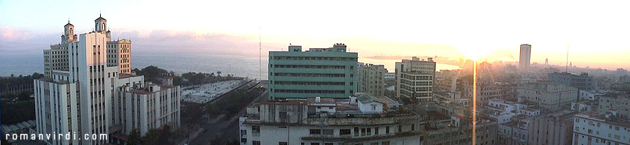 Panorama view of Havana sunrise from St. Johns Hotel