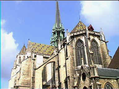 Cathedral St-Bñnigne with polychrome tiled roof