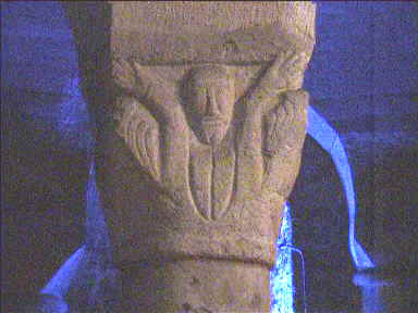 Pillar carving inside the crypt of St-Bñnigne