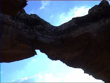 Rock arch at cave location