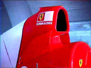 Michael Schumacher's car was in the Bridgestone stand