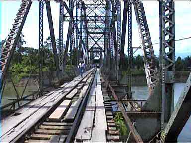 This old railroad bridge links Costa Rica to Panama