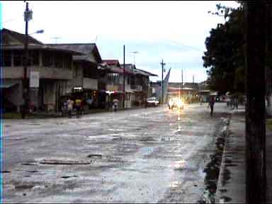Bocas main street just after rain has stopped