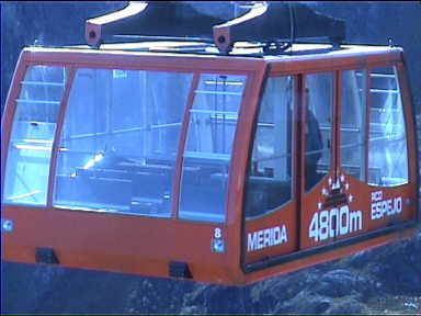 The special cable car for the fourth and highest leg of the journey