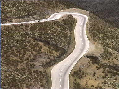Winding road in the Andes