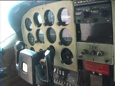 The controls of our plane taking us to Canaima: I got to sit in the seat right next to the pilot