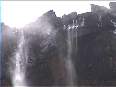 Angel Falls at the top: The mountain seems to be seeping water from many different places