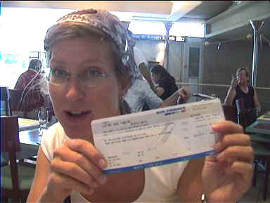 Flashing lunch voucher we got in Paris due to delay in Caracas