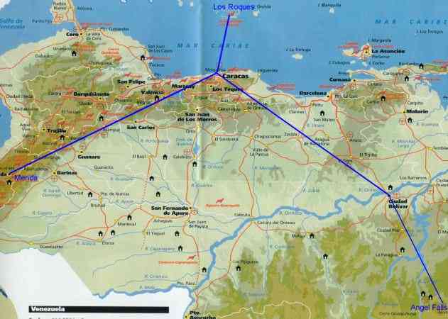 Our route through Venezuela