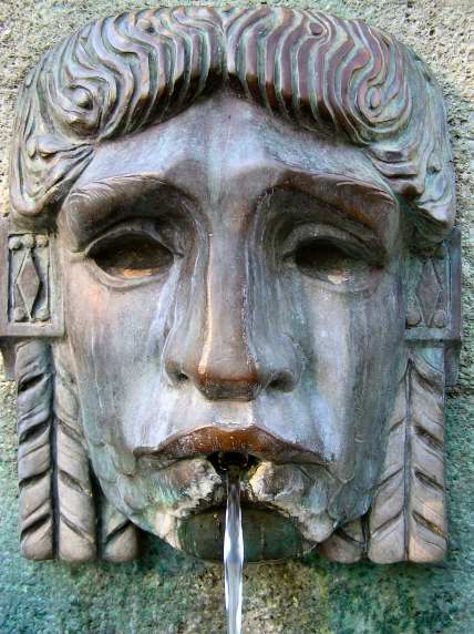 A fountain head at Tiefenbrunnen